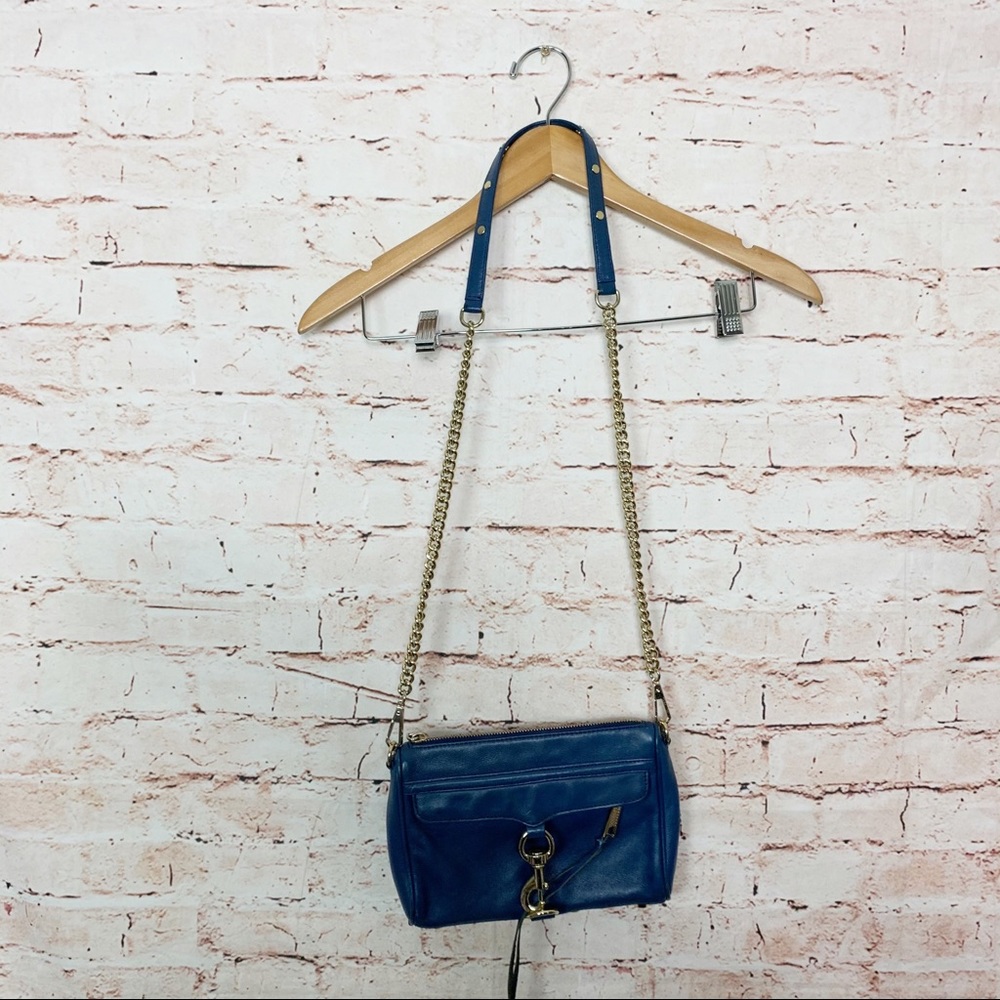 Rebecca Minkoff Mini Mac Blue Leather Crossbody - Picture 2 of 9